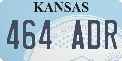 KS license plate 464ADR
