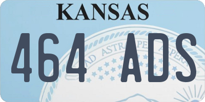 KS license plate 464ADS