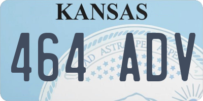KS license plate 464ADV