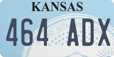 KS license plate 464ADX