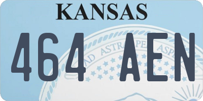 KS license plate 464AEN