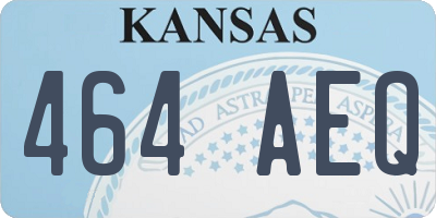 KS license plate 464AEQ