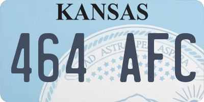 KS license plate 464AFC