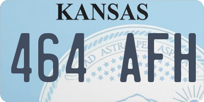 KS license plate 464AFH