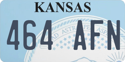 KS license plate 464AFN