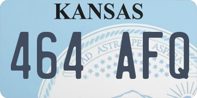 KS license plate 464AFQ