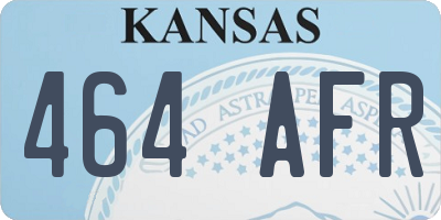 KS license plate 464AFR
