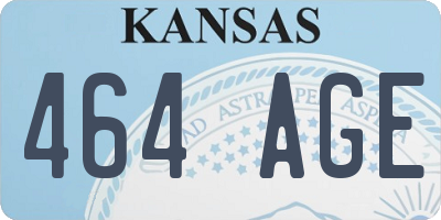 KS license plate 464AGE
