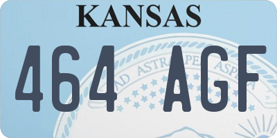 KS license plate 464AGF