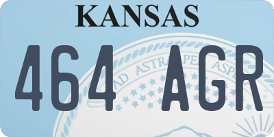 KS license plate 464AGR
