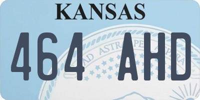 KS license plate 464AHD