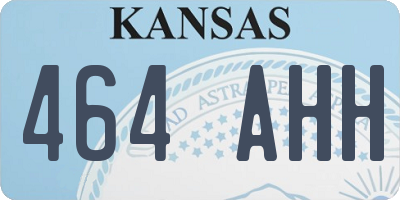 KS license plate 464AHH