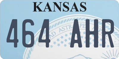 KS license plate 464AHR