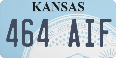 KS license plate 464AIF