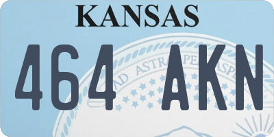KS license plate 464AKN