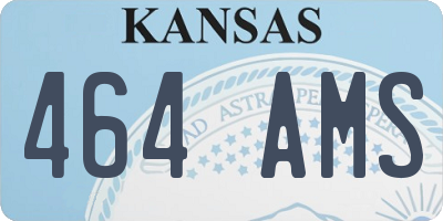 KS license plate 464AMS