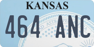 KS license plate 464ANC