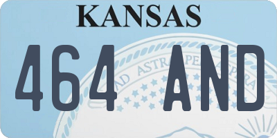 KS license plate 464AND