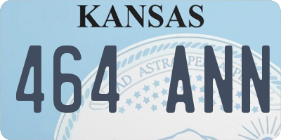 KS license plate 464ANN