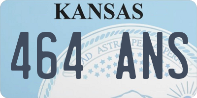 KS license plate 464ANS
