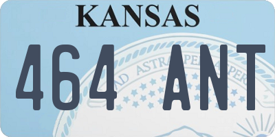 KS license plate 464ANT