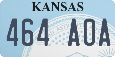 KS license plate 464AOA