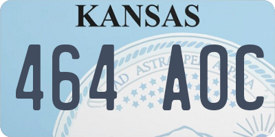 KS license plate 464AOC