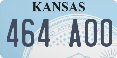 KS license plate 464AOO