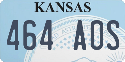 KS license plate 464AOS
