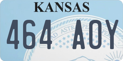 KS license plate 464AOY