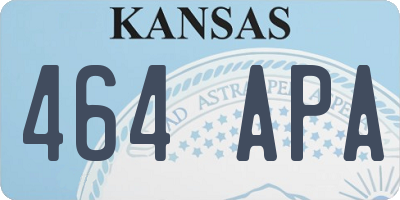 KS license plate 464APA