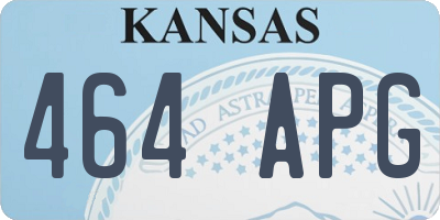 KS license plate 464APG