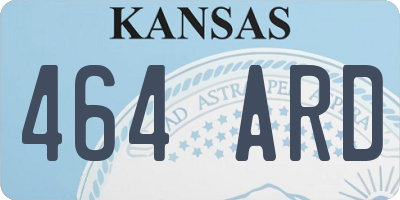 KS license plate 464ARD