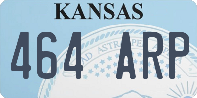 KS license plate 464ARP