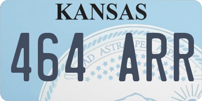 KS license plate 464ARR