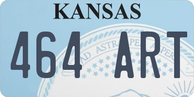 KS license plate 464ART