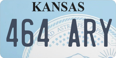 KS license plate 464ARY