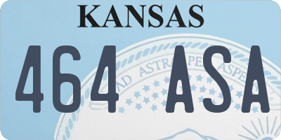 KS license plate 464ASA