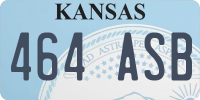 KS license plate 464ASB