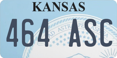 KS license plate 464ASC