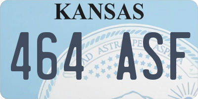 KS license plate 464ASF