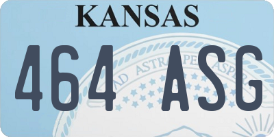 KS license plate 464ASG