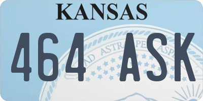 KS license plate 464ASK