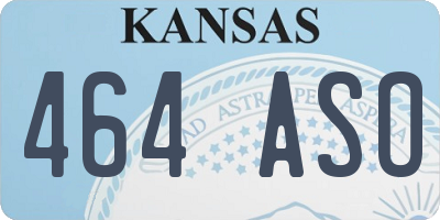 KS license plate 464ASO