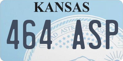 KS license plate 464ASP