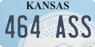 KS license plate 464ASS
