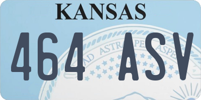 KS license plate 464ASV