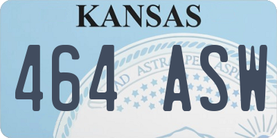 KS license plate 464ASW