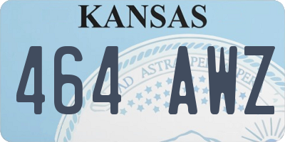 KS license plate 464AWZ