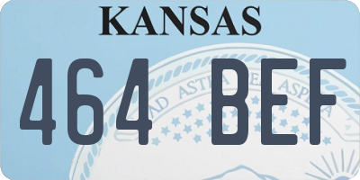 KS license plate 464BEF